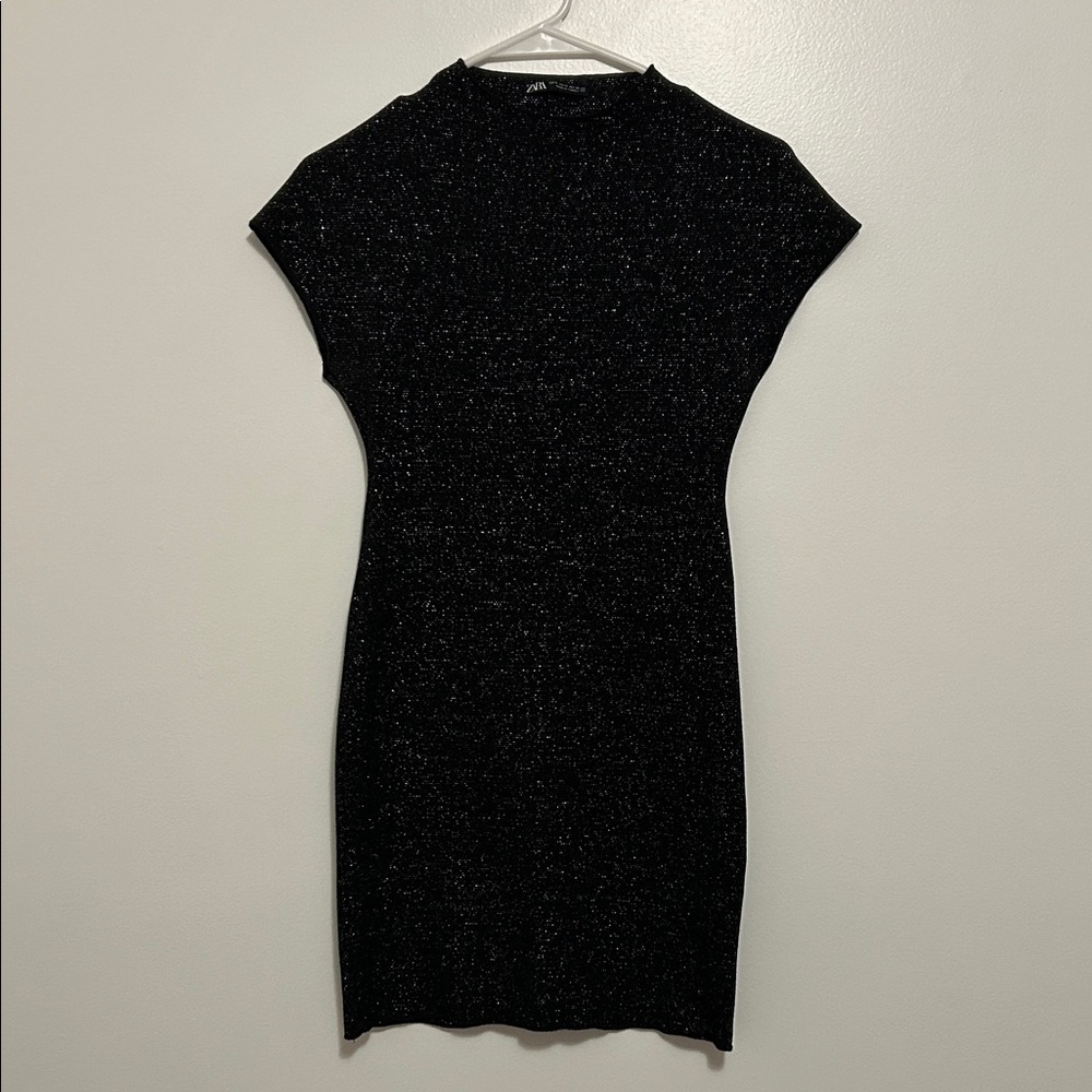 Zara Black Sparkle Mini Dress